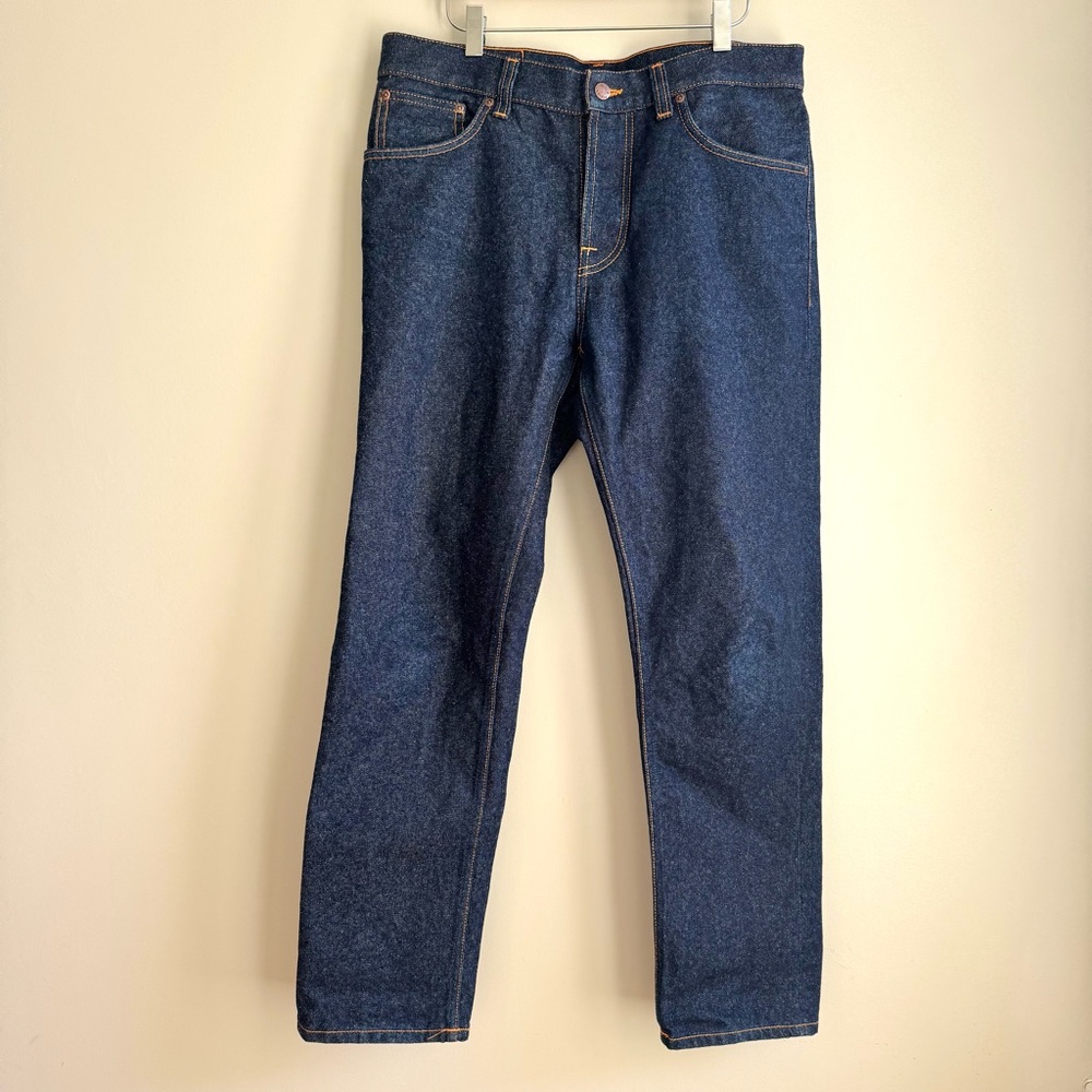 NUDIE JEANS Steady Eddie II Dry Rope 100% Cotton Dark Rinse 32x30 14oz